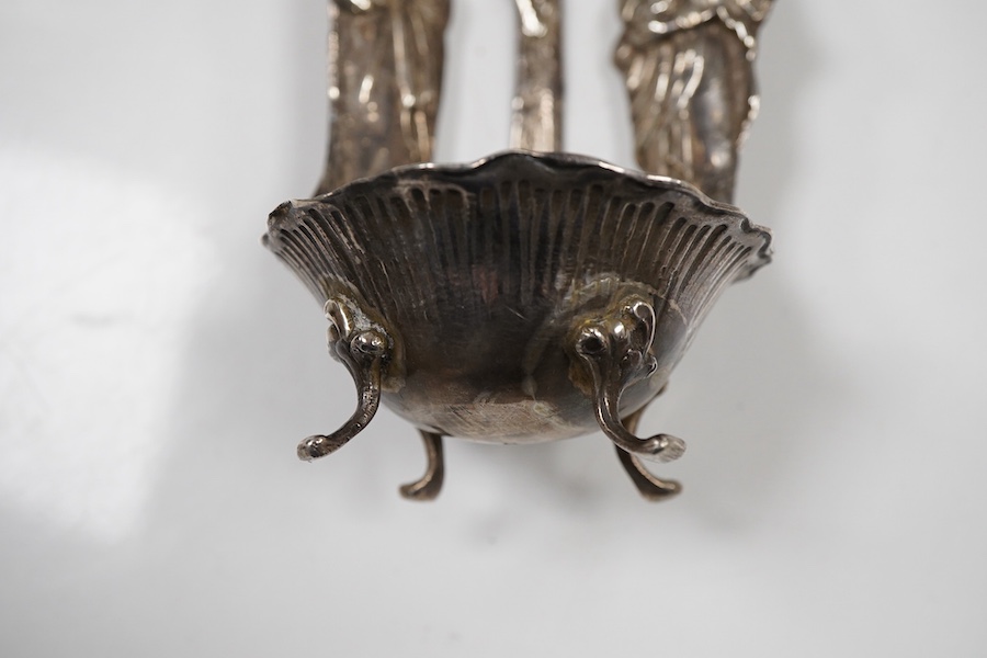 A late 19th century continental silver stoup, import marks for Berthold Muller, London, 1897, height 16.2cm, 106 grams.